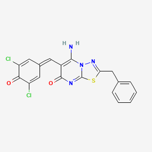 2-benzyl-6-(3,5-dichloro-4-hydroxybenzylidene)-5-imino-5,6-dihydro-7H-[1,3,4]thiadiazolo[3,2-a]pyrimidin-7-one