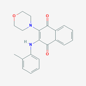 molecular formula C21H20N2O3 B3949249 2-[(2-methylphenyl)amino]-3-(4-morpholinyl)naphthoquinone 