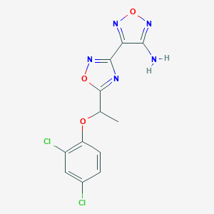 molecular formula C12H9Cl2N5O3 B394925 4-{5-[1-(2,4-Dichlorophenoxy)ethyl]-1,2,4-oxadiazol-3-yl}-1,2,5-oxadiazol-3-amine 