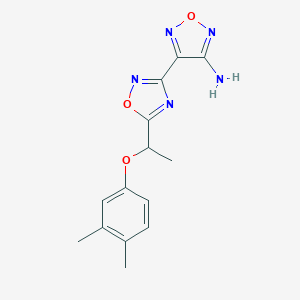 molecular formula C14H15N5O3 B394929 4-{5-[1-(3,4-Dimethylphenoxy)ethyl]-1,2,4-oxadiazol-3-yl}-1,2,5-oxadiazol-3-amine 