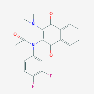 N-(3,4-difluorophenyl)-N-[3-(dimethylamino)-1,4-dioxonaphthalen-2-yl]acetamide