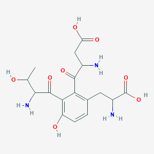 molecular formula C17H23N3O8 B039493 N-(N-L-Threonyl-L-alpha-aspartyl)-L-tyrosine CAS No. 115053-54-8