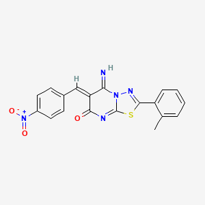 5-imino-2-(2-methylphenyl)-6-(4-nitrobenzylidene)-5,6-dihydro-7H-[1,3,4]thiadiazolo[3,2-a]pyrimidin-7-one