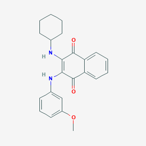 2-(Cyclohexylamino)-3-[(3-methoxyphenyl)amino]-1,4-dihydronaphthalene-1,4-dione