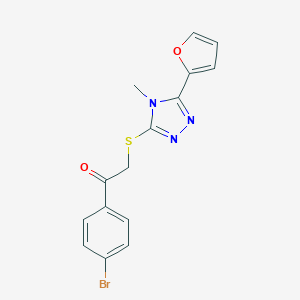 molecular formula C15H12BrN3O2S B394933 1-(4-bromophenyl)-2-{[5-(2-furyl)-4-methyl-4H-1,2,4-triazol-3-yl]sulfanyl}ethanone CAS No. 384859-08-9