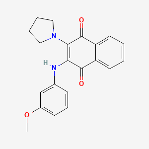 molecular formula C21H20N2O3 B3949330 2-[(3-methoxyphenyl)amino]-3-(1-pyrrolidinyl)naphthoquinone 