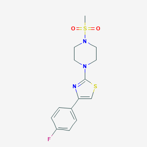 molecular formula C14H16FN3O2S2 B394934 1-[4-(4-Fluoro-phenyl)-thiazol-2-yl]-4-methanesulfonyl-piperazine 