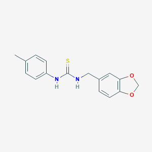 molecular formula C16H16N2O2S B394936 1-(1,3-Benzodioxol-5-ylmethyl)-3-(4-methylphenyl)thiourea 