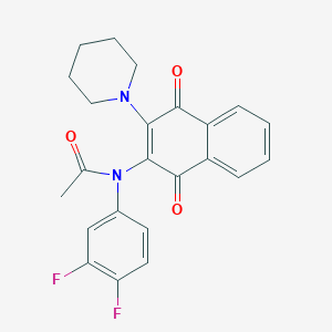 N-(3,4-difluorophenyl)-N-[1,4-dioxo-3-(1-piperidinyl)-1,4-dihydro-2-naphthalenyl]acetamide