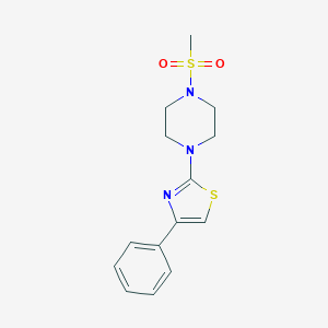 molecular formula C14H17N3O2S2 B394942 1-(Methylsulfonyl)-4-(4-phenyl-1,3-thiazol-2-yl)piperazine 