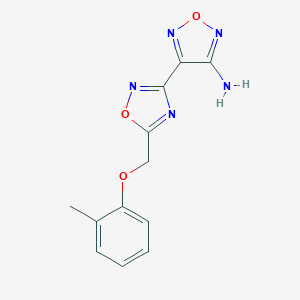 molecular formula C12H11N5O3 B394943 4-{5-[(2-Methylphenoxy)methyl]-1,2,4-oxadiazol-3-yl}-1,2,5-oxadiazol-3-amine 