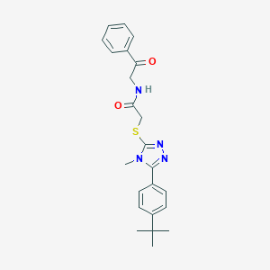 molecular formula C23H26N4O2S B394945 2-{[5-(4-tert-butylphenyl)-4-methyl-4H-1,2,4-triazol-3-yl]sulfanyl}-N-(2-oxo-2-phenylethyl)acetamide 