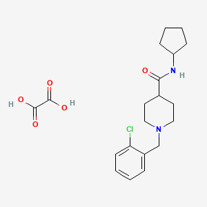 molecular formula C20H27ClN2O5 B3949485 1-[(2-chlorophenyl)methyl]-N-cyclopentylpiperidine-4-carboxamide;oxalic acid 