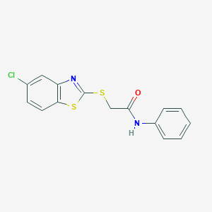 molecular formula C15H11ClN2OS2 B394954 2-[(5-chloro-1,3-benzothiazol-2-yl)thio]-N-phenylacetamide 