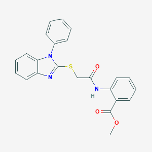molecular formula C23H19N3O3S B394955 methyl 2-({[(1-phenyl-1H-benzimidazol-2-yl)sulfanyl]acetyl}amino)benzoate 