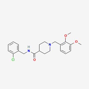 molecular formula C22H27ClN2O3 B3949553 N-(2-chlorobenzyl)-1-(2,3-dimethoxybenzyl)piperidine-4-carboxamide 