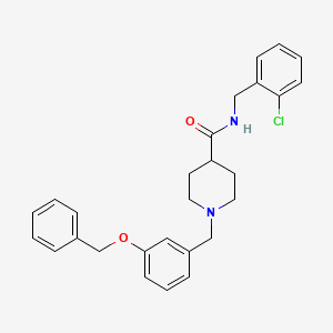 molecular formula C27H29ClN2O2 B3949573 1-[3-(benzyloxy)benzyl]-N-(2-chlorobenzyl)-4-piperidinecarboxamide 