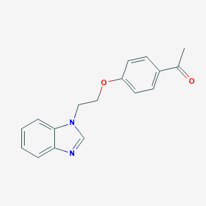 molecular formula C17H16N2O2 B394959 1-{4-[2-(1H-benzimidazol-1-yl)ethoxy]phenyl}ethanone 