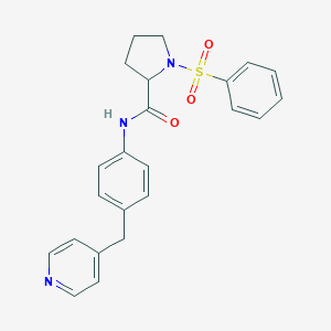 molecular formula C23H23N3O3S B394961 1-(Phenylsulfonyl)-N-[4-(4-pyridinylmethyl)phenyl]-2-pyrrolidinecarboxamide 