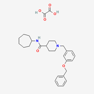 N-cycloheptyl-1-[(3-phenylmethoxyphenyl)methyl]piperidine-4-carboxamide;oxalic acid