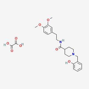 N-[2-(3,4-dimethoxyphenyl)ethyl]-1-[(2-hydroxyphenyl)methyl]piperidine-4-carboxamide;oxalic acid