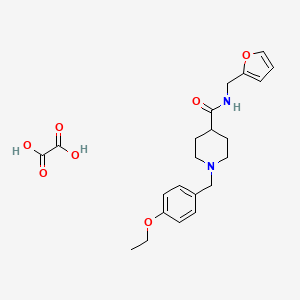 1-[(4-ethoxyphenyl)methyl]-N-(furan-2-ylmethyl)piperidine-4-carboxamide;oxalic acid