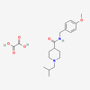 molecular formula C20H30N2O6 B3949672 N-[(4-methoxyphenyl)methyl]-1-(2-methylpropyl)piperidine-4-carboxamide;oxalic acid 