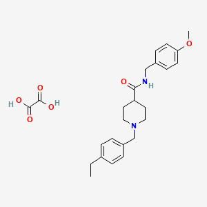 1-[(4-ethylphenyl)methyl]-N-[(4-methoxyphenyl)methyl]piperidine-4-carboxamide;oxalic acid