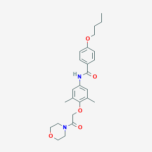 molecular formula C25H32N2O5 B394969 4-butoxy-N-{3,5-dimethyl-4-[2-(4-morpholinyl)-2-oxoethoxy]phenyl}benzamide 
