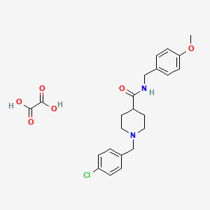 molecular formula C23H27ClN2O6 B3949696 1-[(4-chlorophenyl)methyl]-N-[(4-methoxyphenyl)methyl]piperidine-4-carboxamide;oxalic acid 