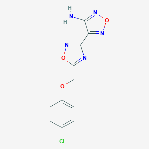 molecular formula C11H8ClN5O3 B394971 4-{5-[(4-Chlorophenoxy)methyl]-1,2,4-oxadiazol-3-yl}-1,2,5-oxadiazol-3-amine 