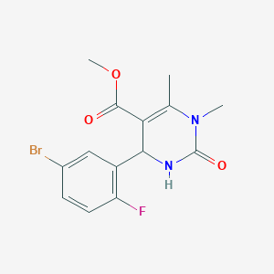 molecular formula C14H14BrFN2O3 B394972 Methyl 4-(5-bromo-2-fluorophenyl)-1,6-dimethyl-2-oxo-1,2,3,4-tetrahydropyrimidine-5-carboxylate 