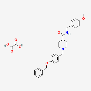 molecular formula C30H34N2O7 B3949724 1-[4-(苄氧基)苄基]-N-(4-甲氧基苄基)-4-哌啶甲酰胺草酸盐 