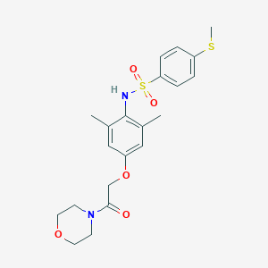 molecular formula C21H26N2O5S2 B394973 N-[2,6-dimethyl-4-(2-morpholin-4-yl-2-oxoethoxy)phenyl]-4-(methylsulfanyl)benzenesulfonamide 