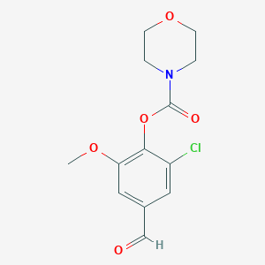molecular formula C13H14ClNO5 B394975 2-Chloro-4-formyl-6-methoxyphenyl morpholine-4-carboxylate 