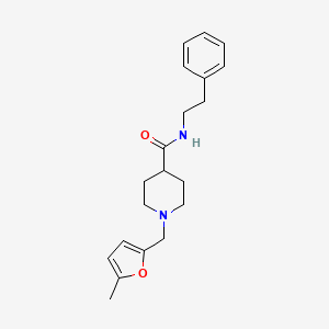 molecular formula C20H26N2O2 B3949763 1-[(5-methylfuran-2-yl)methyl]-N-(2-phenylethyl)piperidine-4-carboxamide 