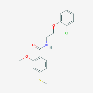 molecular formula C17H18ClNO3S B394977 N-[2-(2-chlorophenoxy)ethyl]-2-methoxy-4-(methylsulfanyl)benzamide 