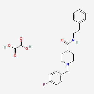 molecular formula C23H27FN2O5 B3949786 1-[(4-fluorophenyl)methyl]-N-(2-phenylethyl)piperidine-4-carboxamide;oxalic acid 