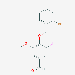 molecular formula C15H12BrIO3 B394979 4-[(2-Bromobenzyl)oxy]-3-iodo-5-methoxybenzaldehyde 