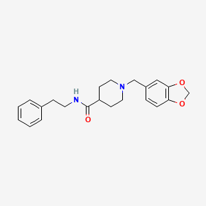 molecular formula C22H26N2O3 B3949817 1-(1,3-benzodioxol-5-ylmethyl)-N-(2-phenylethyl)-4-piperidinecarboxamide 