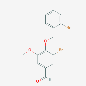 molecular formula C15H12Br2O3 B394982 3-Bromo-4-[(2-bromobenzyl)oxy]-5-methoxybenzaldehyde 