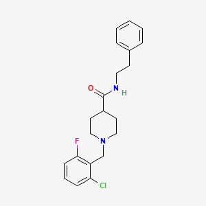 molecular formula C21H24ClFN2O B3949824 1-(2-chloro-6-fluorobenzyl)-N-(2-phenylethyl)-4-piperidinecarboxamide 