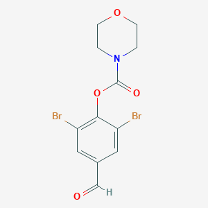 molecular formula C12H11Br2NO4 B394984 2,6-Dibromo-4-formylphenyl morpholine-4-carboxylate 