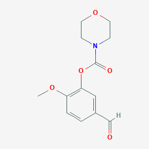 molecular formula C13H15NO5 B394985 5-Formyl-2-methoxyphenyl morpholine-4-carboxylate 