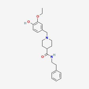 molecular formula C23H30N2O3 B3949853 1-(3-ethoxy-4-hydroxybenzyl)-N-(2-phenylethyl)-4-piperidinecarboxamide 