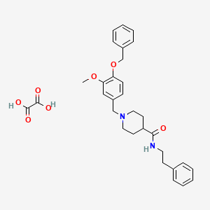 1-[(3-methoxy-4-phenylmethoxyphenyl)methyl]-N-(2-phenylethyl)piperidine-4-carboxamide;oxalic acid