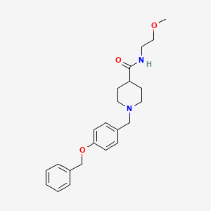 molecular formula C23H30N2O3 B3949898 1-[4-(benzyloxy)benzyl]-N-(2-methoxyethyl)-4-piperidinecarboxamide 