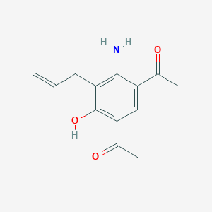 molecular formula C13H15NO3 B039499 1-(5-Acetyl-3-allyl-2-amino-4-hydroxyphenyl)ethan-1-one CAS No. 115350-01-1
