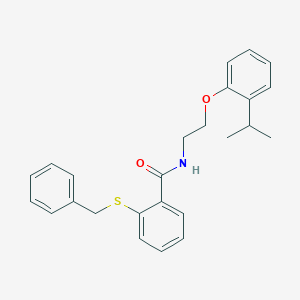 molecular formula C25H27NO2S B394990 2-(benzylsulfanyl)-N-[2-(2-isopropylphenoxy)ethyl]benzamide 