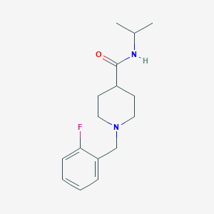 molecular formula C16H23FN2O B3949915 1-(2-fluorobenzyl)-N-(propan-2-yl)piperidine-4-carboxamide 